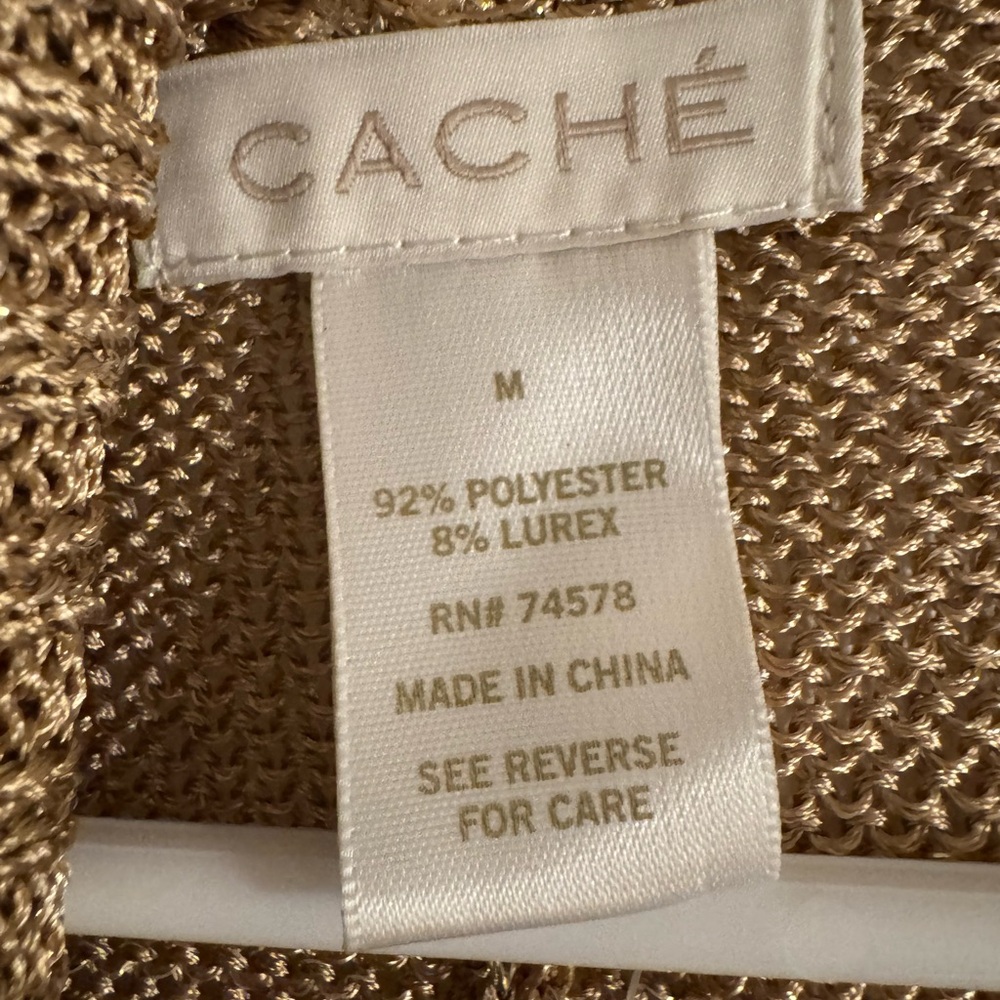 Cache Metallic Gold Cardigan - Picture 3 of 4